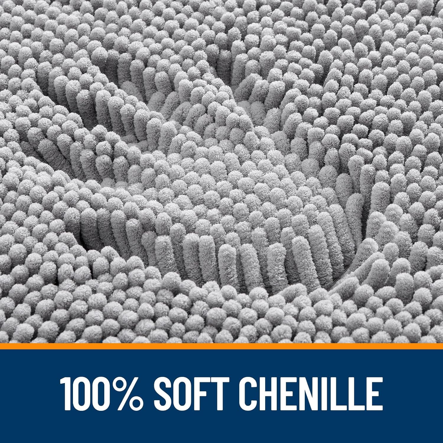 OLANLY Bathroom Rugs 30x20. Extra Soft Absorbent Chenille Bath Rugs | Grey. Quick-Drying Rubber Backing. Machine Washable Bath Mat for Bathroom Floor. Tub and Shower. Home Decor Accessories