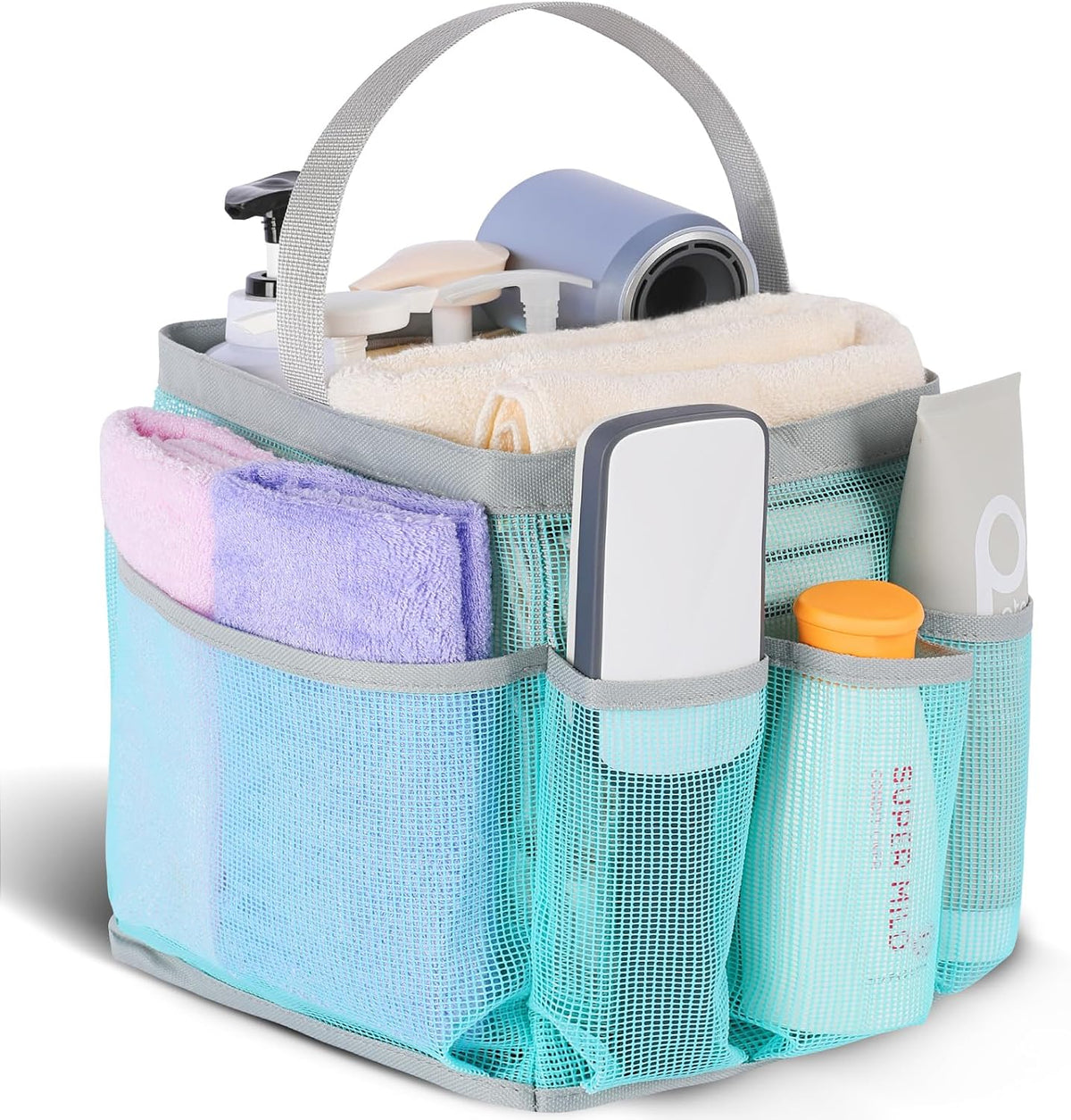 EUDELE Mesh Shower Caddy Portable for College Dorm Room Essentials. Shower Caddy Dorm with 9-Pocket Large Capacity for Beach. Swimming. Gym. Camping. Travel essentials