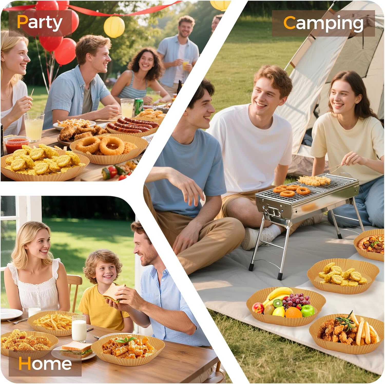 125Pcs 8 Inch Square Air Fryer Liners Disposable for 5-8QT. Parchment Paper | Non-Stick. Unbleached Food Grade. Waterproof Oilproof Baking Airfryer Sheets Papers for Oven. Microwave. Baking. Roasting
