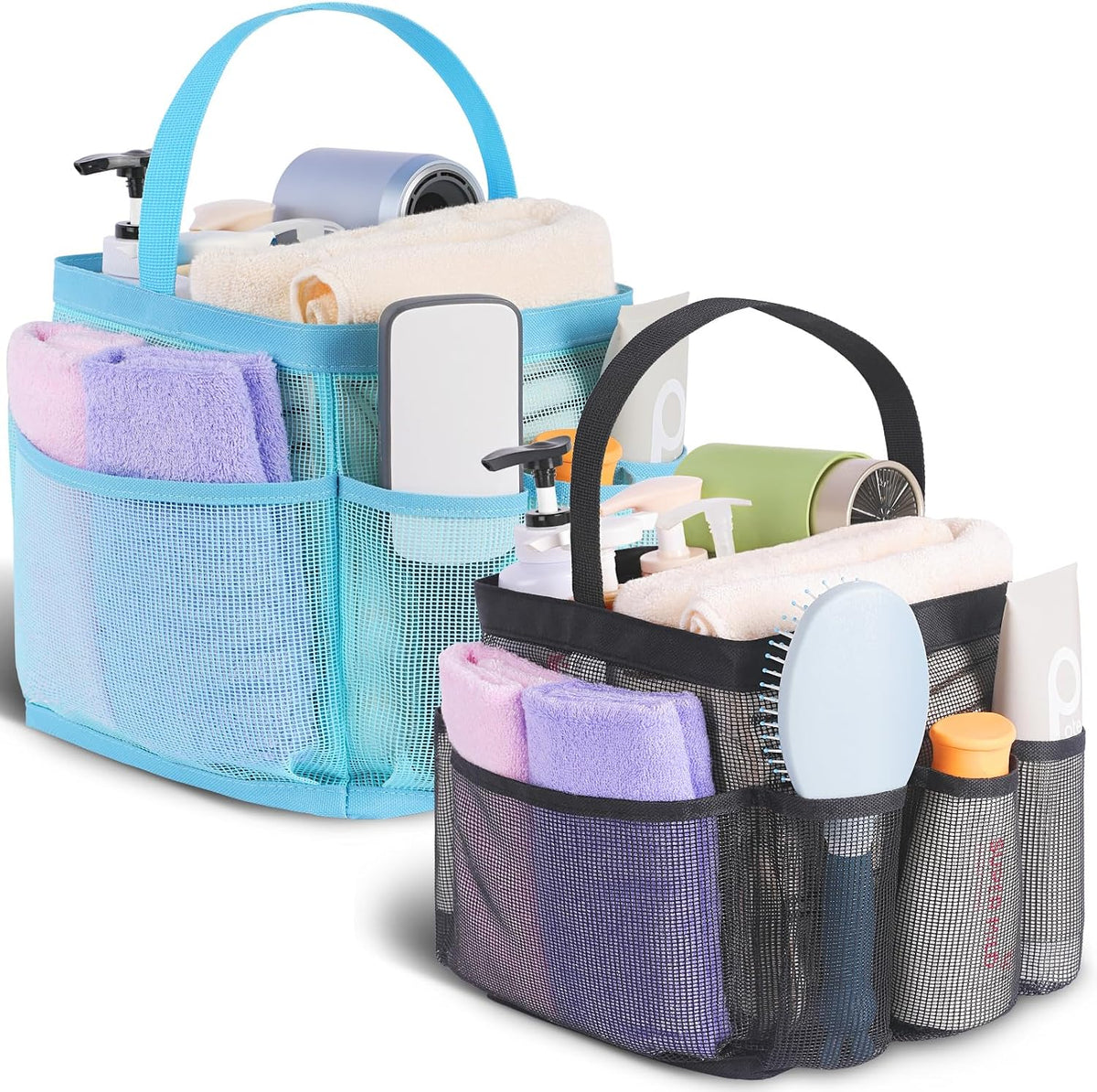 EUDELE Mesh Shower Caddy Portable for College Dorm Room Essentials. Shower Caddy Dorm with 9-Pocket Large Capacity for Beach. Swimming. Gym. Camping. Travel essentials