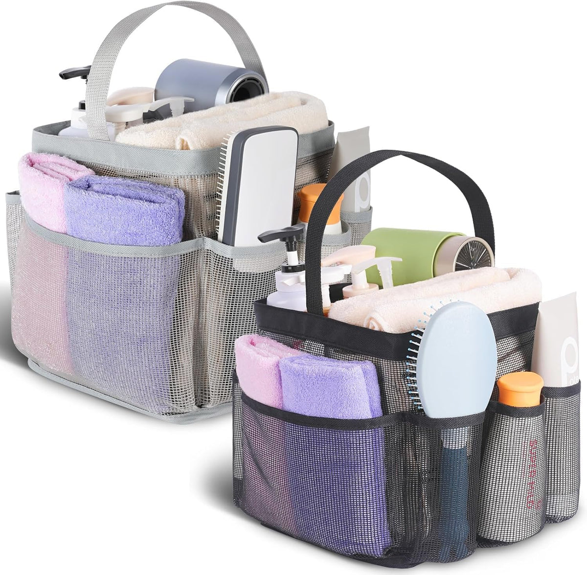 EUDELE Mesh Shower Caddy Portable for College Dorm Room Essentials. Shower Caddy Dorm with 9-Pocket Large Capacity for Beach. Swimming. Gym. Camping. Travel essentials