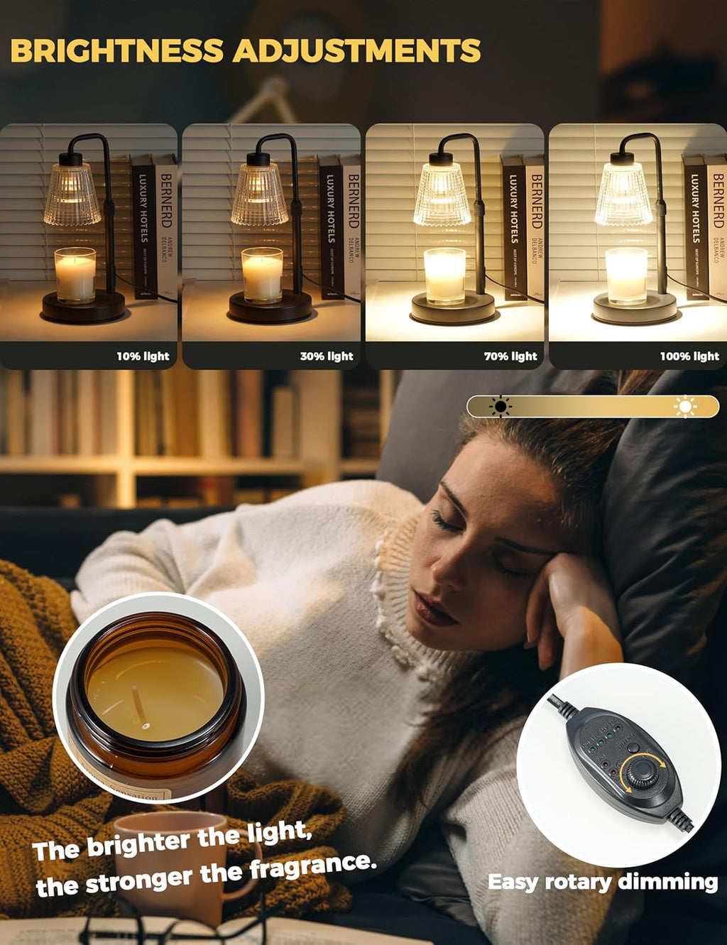 GODONLIF Candle Warmer Lamp with Timer. Birthday Gifts for Women Home Decor | 24h Cycle Timer Dimmable Wax Melt Warmer with 2 Bulbs. Fall Decor for Home Living Room Halloween Decorations Gifts for Mom