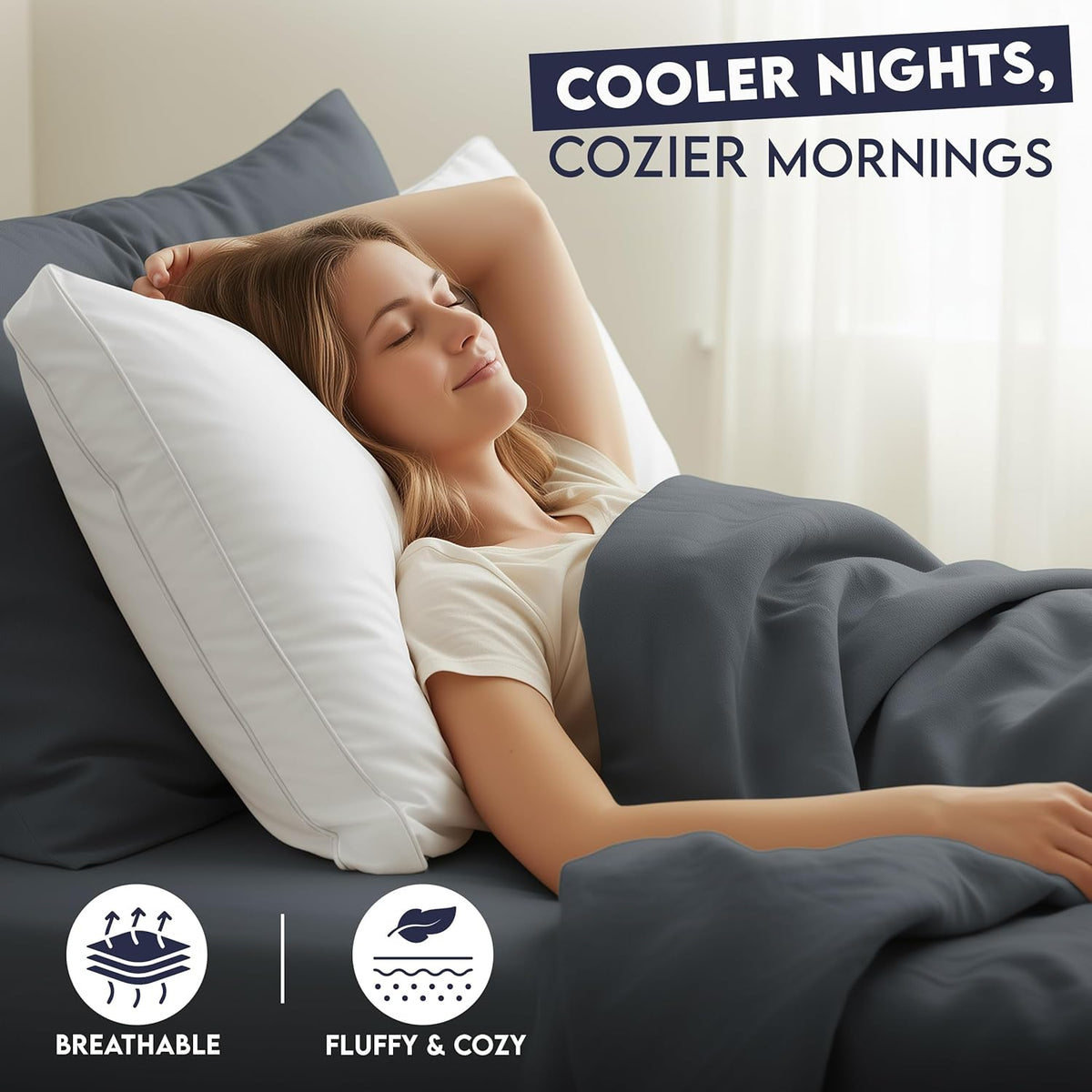 Utopia Bedding Gusset Bed Pillow. Hotel Pillows Queen Size Set of 2. White | Cotton Blended Down alternative pillows for sleeping. soft fluffy cooling comfort for Back. side & stomach sleepers. 2 pack
