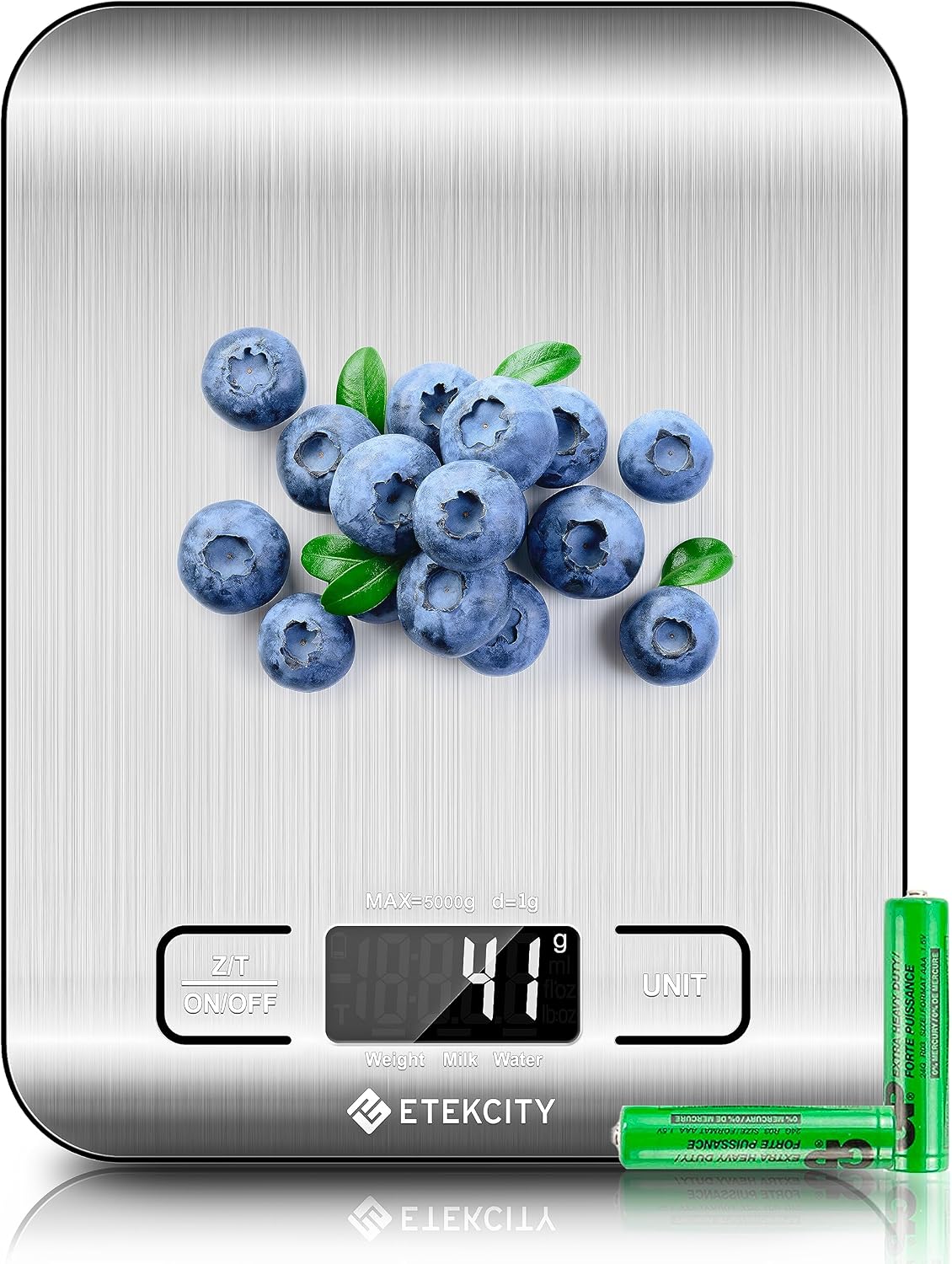 Etekcity Food Kitchen Scale. Digital Grams and Ounces. 11lb | Tare function. ideal for baking. weight loss. keto. meal prep. packages. liquids and jewelry. 304 Stainless Steel