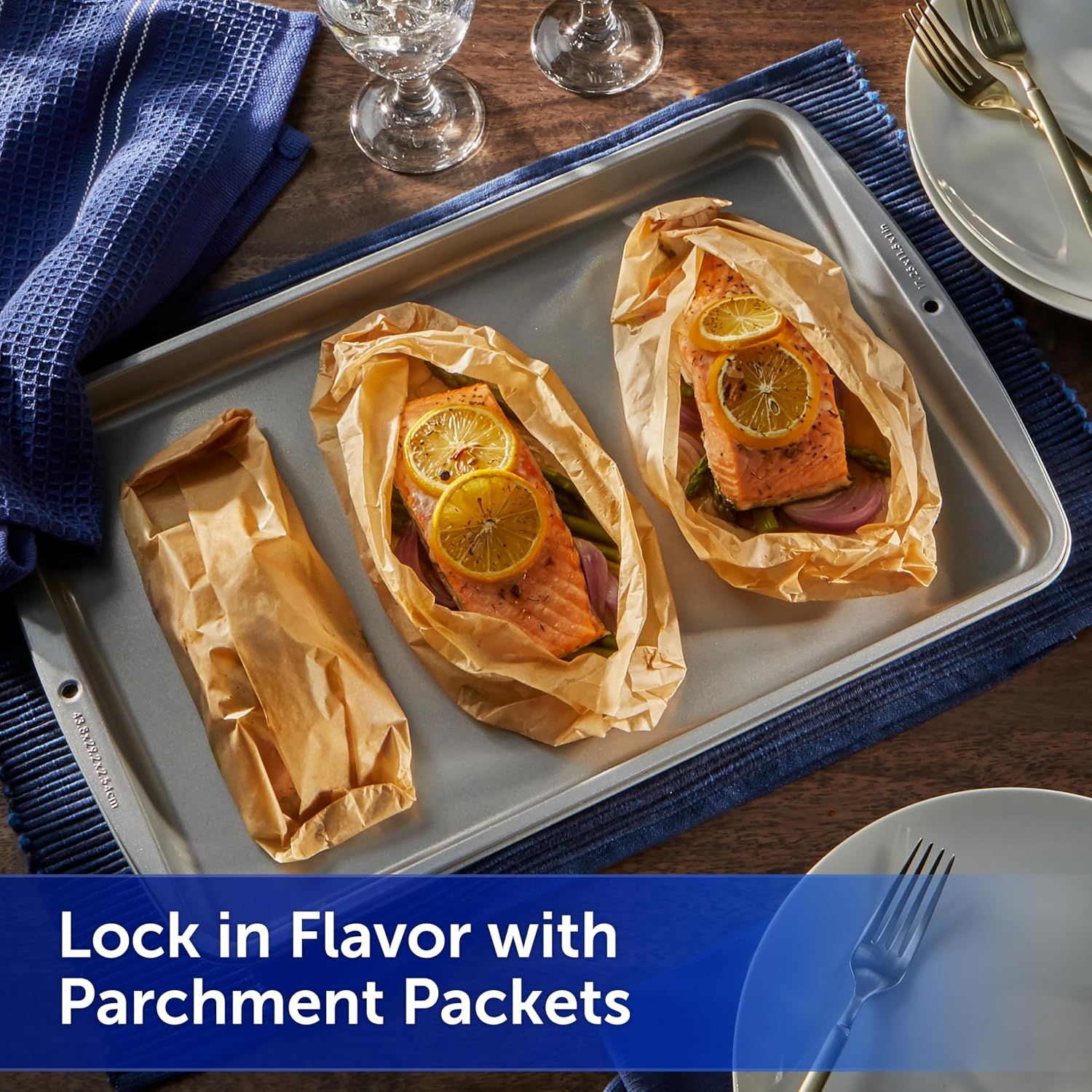 Reynolds Kitchens Unbleached Parchment Paper Roll. 45sq ft | Chlorine-Free. Nonstick Baking Parchment Paper. Microwave and Oven Safe To 425F. Fits Standard Baking Sheets. 12 in x 45 ft